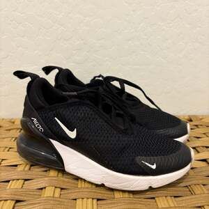 Nike Air Max 270 Little Kids Shoes 1.5Y Black White AO2372-001